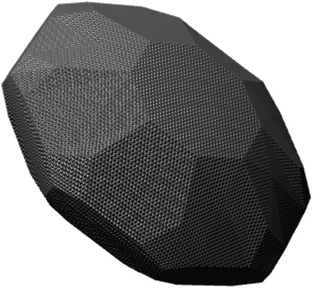black geometric disk