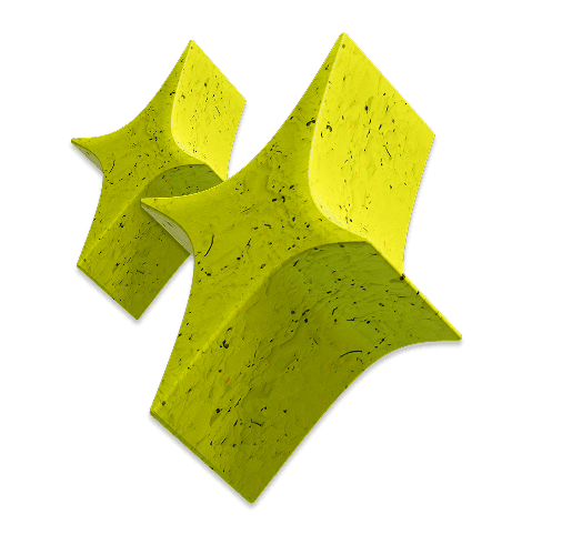geometric 4 point star shape in bright yellow